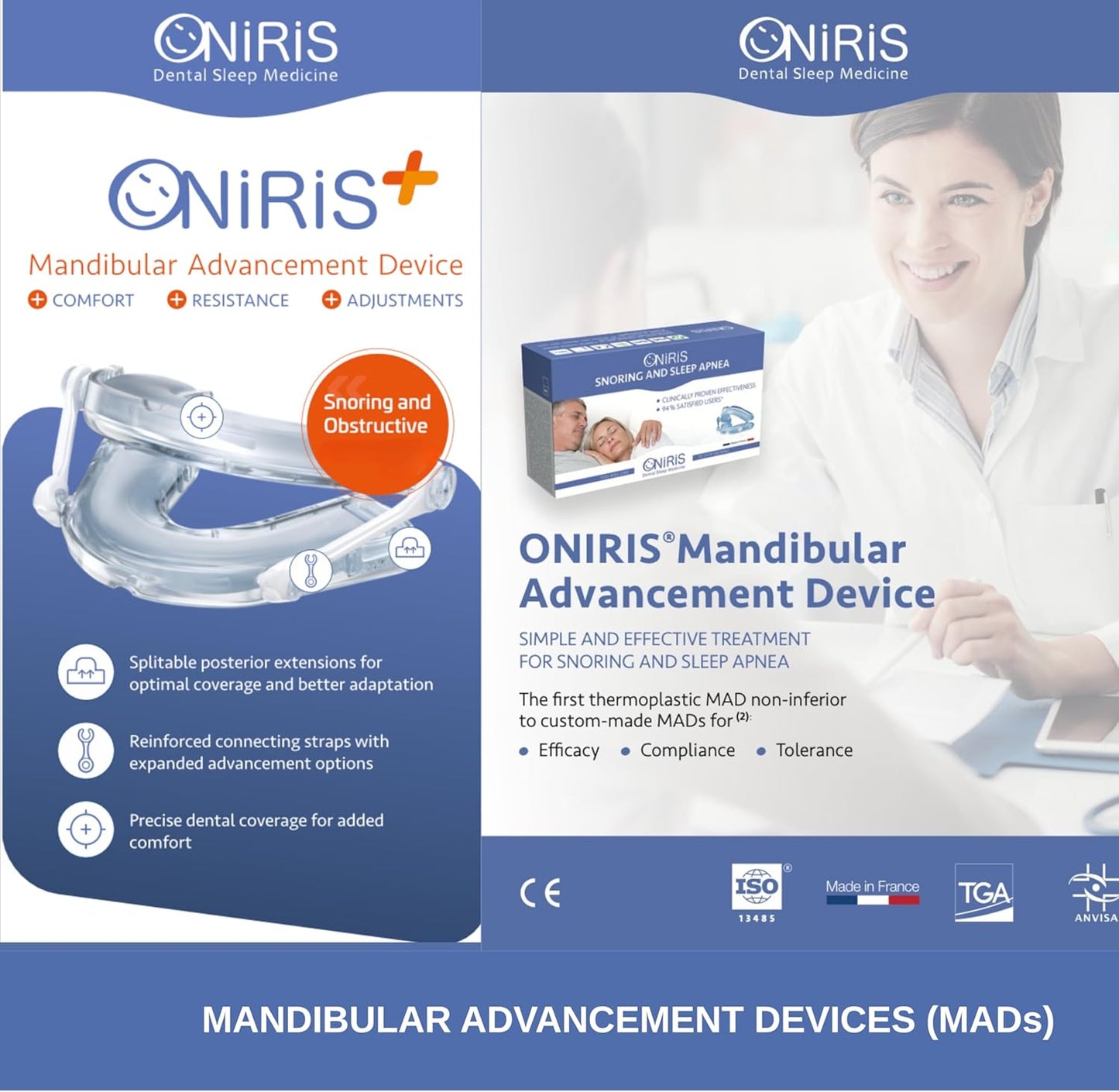 ONIRIS® Anti Snoring Mouthpiece Solution for Men & Women - FDA-Cleared (Fits All Mouth Sizes)